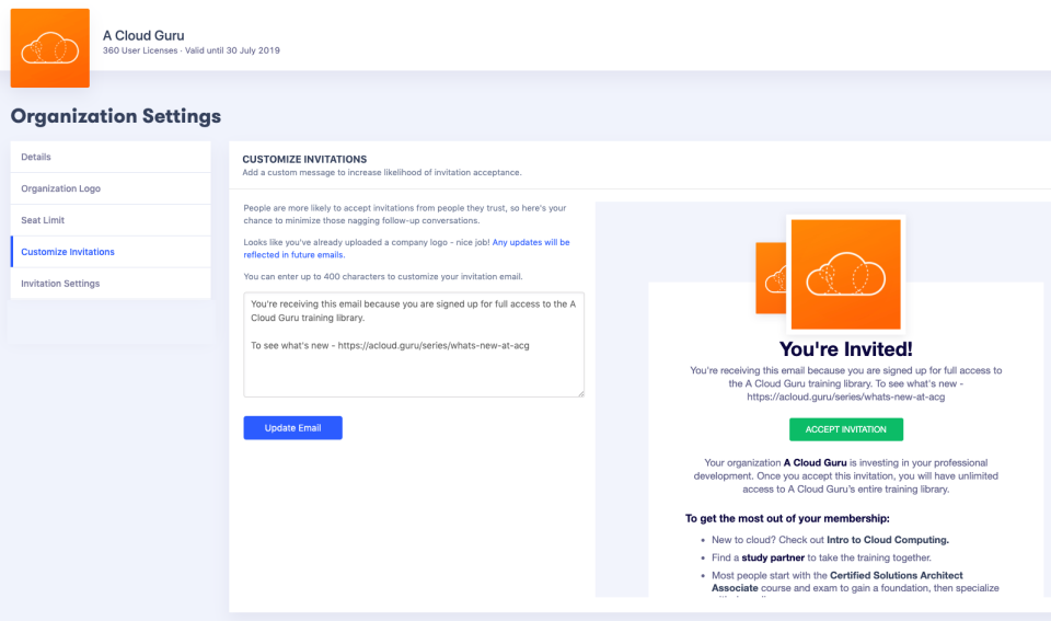 screenshot of A Cloud Guru